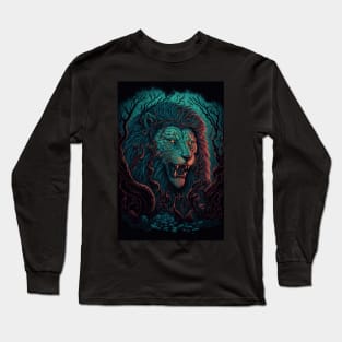 Lion Roaring Through The Woods Long Sleeve T-Shirt